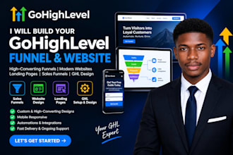 gohighlevel funnel, ghl website, ghl landing page, ghl sales funnel, ghl design