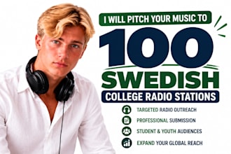 pitch your music to 100 swedish college radio stations