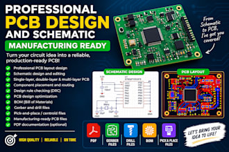 design custom pcb, schematic and manufacturing files
