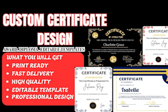 design editable canva certificate template for awards diplomas and training
