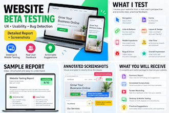 beta test your website and provide detailed UX feedback