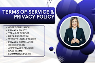 write terms of services, privacy policy and gdpr compliance for your website