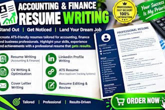 create a professional finance accounting resume for you