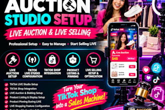 setup tiktok live auction studio and live selling for your tiktok shop