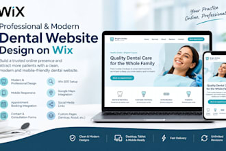 design dental website, dentist clinic website or redesign wix dental website