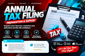 provide annual tax return, tax filing, tax preparation and business tax