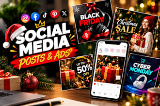 design black friday christmas social media posts and ads