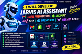 develop jarvis ai assistant gmail automation shopify n8n openclaw harmes agent
