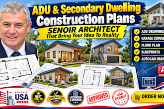 draw architectural adu construction blueprints and garage conversions