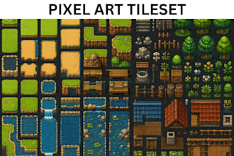 pixel art tileset tilemap game art sprite sheet game assets rpg maker top down