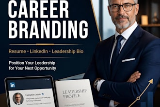 write an executive resume, leadership bio and linkedin profile