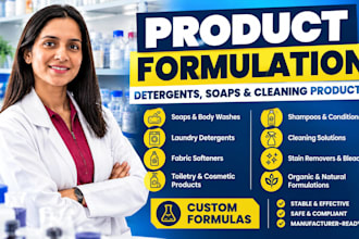 make product formulations of detergents, soaps, laundry and toiletry products