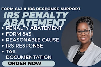 draft irs penalty abatement letter and form 843 for tax penalty relief