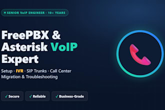 setup configure freepbx asterisk fusionpbx voip sip trunk and ivr