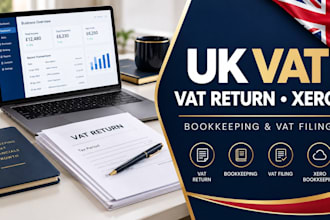 handle UK vat return, bookkeeping, vat filing and xero bookkeeping
