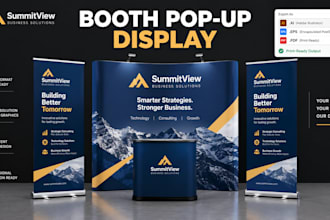 corporate pull up banner vector signage booth pop up display files