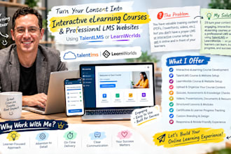 create interactive elearning course with lms website using talentlms, learnworld
