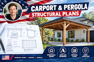 design structural drawings for carports pergolas and shade structures