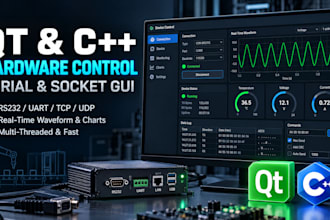 develop qt cpp desktop software for serial communication and hardware control