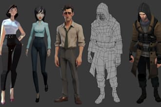 model rig 3d low poly character for game 3d game assets props animation psx ps1
