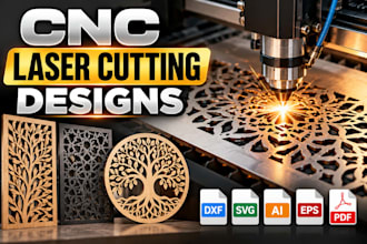 design custom cnc laser cutting files in dxf and svg