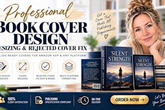 do book cover design, cover resizing, and fix rejection covers for amazon KDP