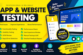 do QA testing, app testing, website testing, and ios app review