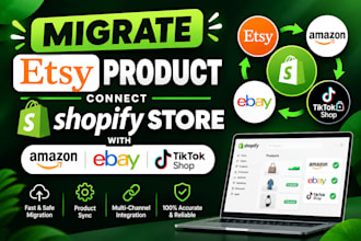 migrate etsy product  connect shopify store with amazon ebay tiktok shop