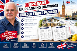 upgrade UK planning drawings to builder tender packages