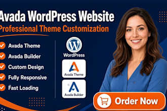 design and customize professional wordpress website with avada theme and builder