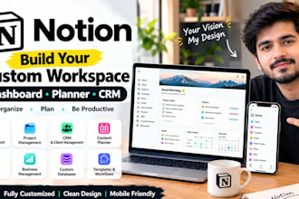 create a professional notion workspace, dashboard  and CRM