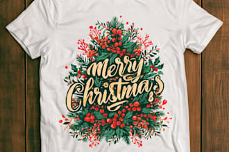 create unique typography ugly christmas t shirt design