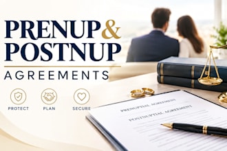draft prenuptial, postnuptial and family law agreements