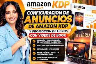 configuracion de anuncios de amazon KDP y promocion de libros con videos de book