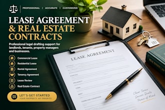 draft and review commercial lease, rental and tenancy agreements