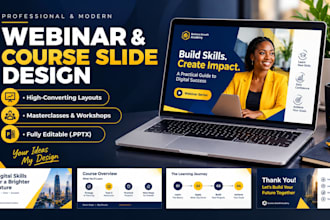 design a high converting webinar presentation online course slide deck