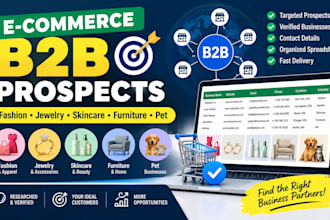 ecommerce b2b fashion jewelry skincare funiture brand pet business store lead