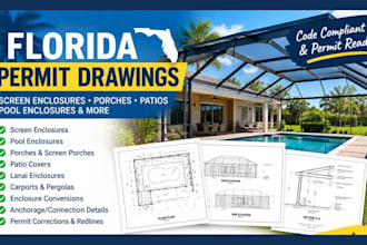 create florida screen enclosure, porch, patio cover and pool permit plans