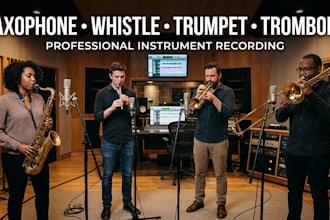 play saxophone whistle trumpet trombone for your tracks