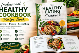write and design healthy cookbook recipe book, cookbook writing formatting