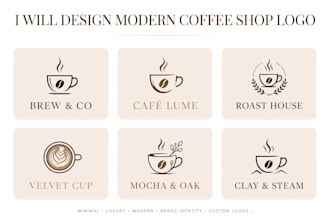 design luxury minimalist coffee shop logo and branding