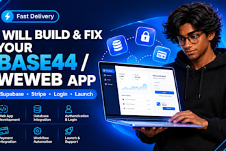 build, fix deploy and launch your base44 or weweb app with supabase and stripe