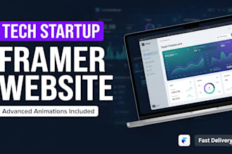 design a modern tech startup framer website with advanced animations