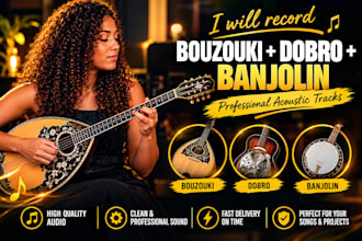 record unique bouzouki and  dobro and banjolin parts for your song