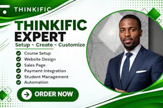 develop elearning course on thinkific website course uploading for creators