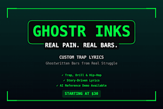 we write authentic trap rap lyrics with real pain and story