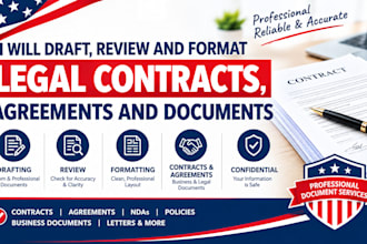 draft review and format legal contracts agreements and documents