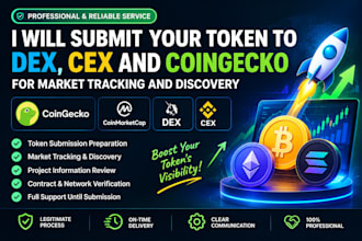 submit your token to dex cex coingecko for market tracking and discovery