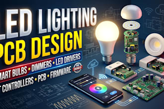 led lighting pcb design, smart bulbs, dimmer, drivers and iot controllers