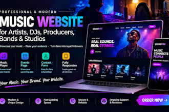 create a music website for artist, website for dj, producers, bands, studio